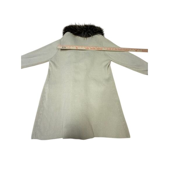 "SIDEFFECTS" VTG Y2K Faux Fur Open Front Sweater SZ L SMALL SPOT SEE PICS Rare! - Picture 9 of 10